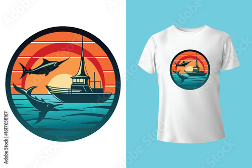 Just Another Day On My Cruising Pontoon. T-shirt design. Vector Illustration.
