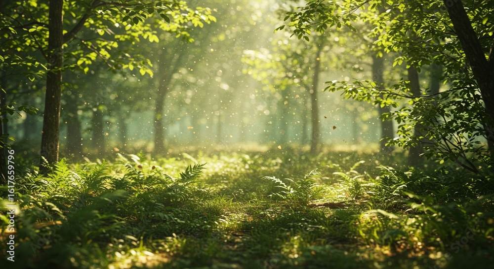 Fototapeta premium Forest path sunlight