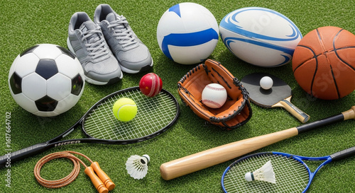 sports equipment on the table