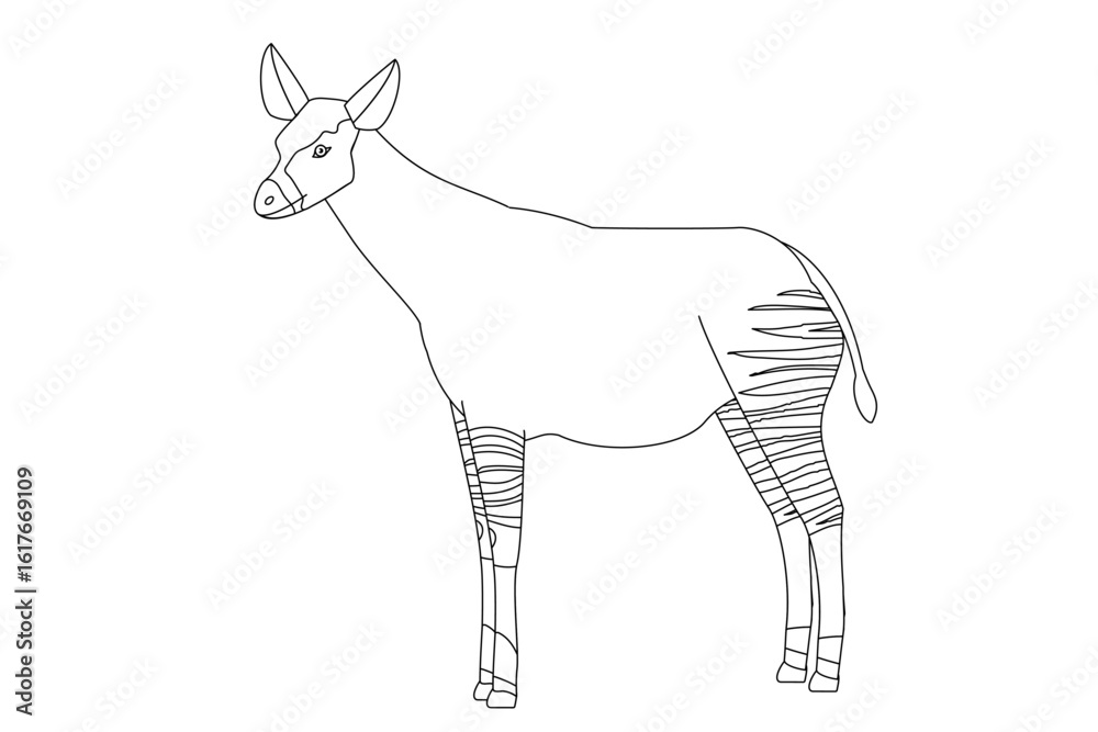 Obraz premium vector cartoon animal isolated on transparent background. black and white style