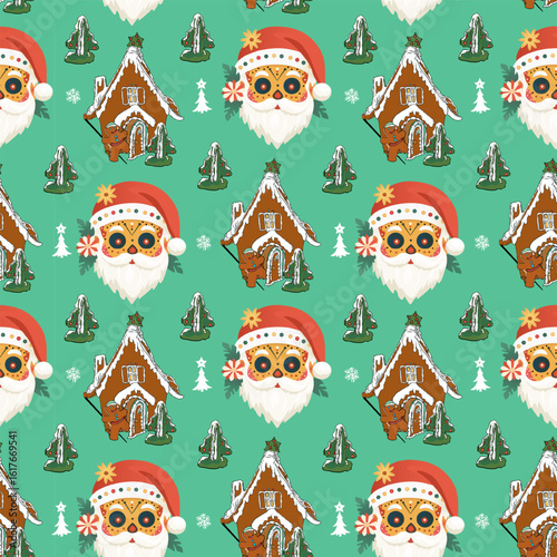 Festive Holiday Faces and Gingerbread Houses