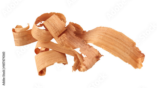 Wood shavings sawdust isolated on transparent background