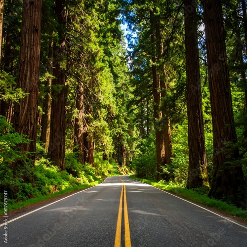 Redwood forest road