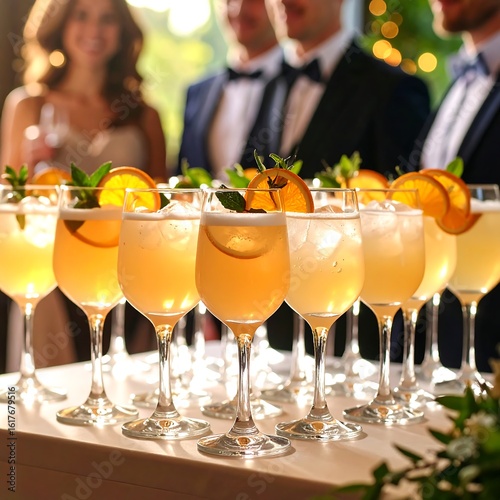 Refreshing cocktails at a wedding reception