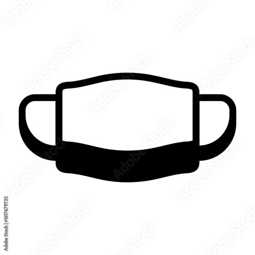 Surgical Mask Semi Solid Vector Icon