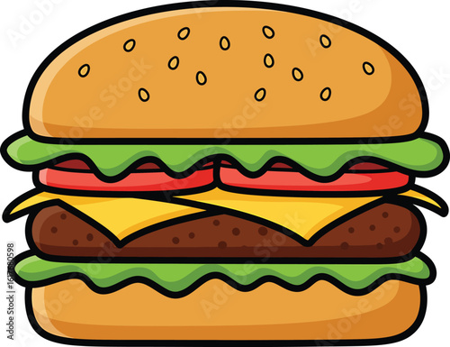 A delicious double cheeseburger with fresh toppings, perfect for a satisfying and indulgent fastfood meal