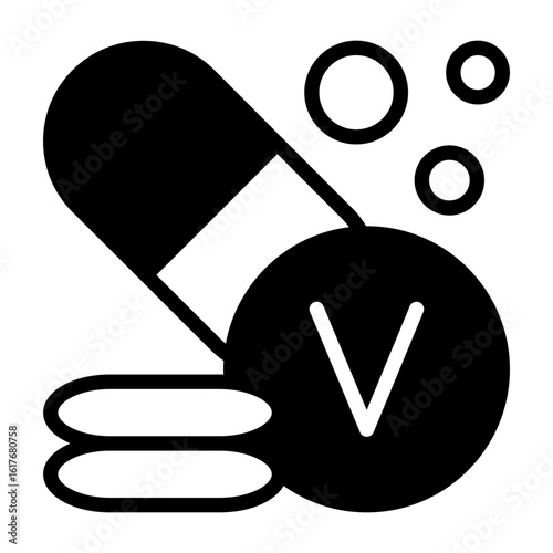 Vitamins Semi Solid Vector Icon