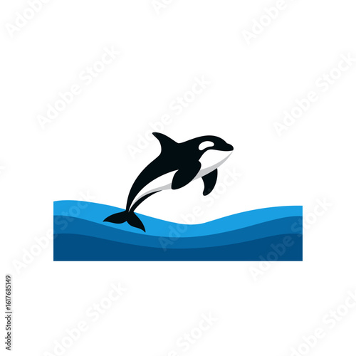 orca breaching above ocean surface