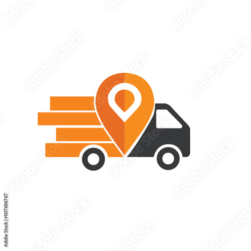 car service icon on red background