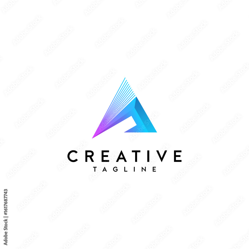 Letter A logo technology, Colorful logo Letter A logo technology, Colorful logo