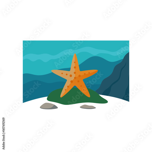 starfish clinging to a rocky tide pool