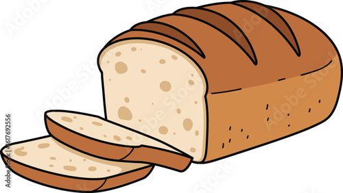 A loaf of sliced wheat bread is isolated on white background, perfect for toast, sandwiches, or enjoying as a staple food