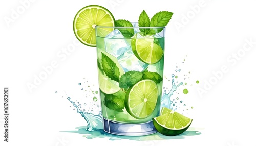 Refreshing lime mint drink