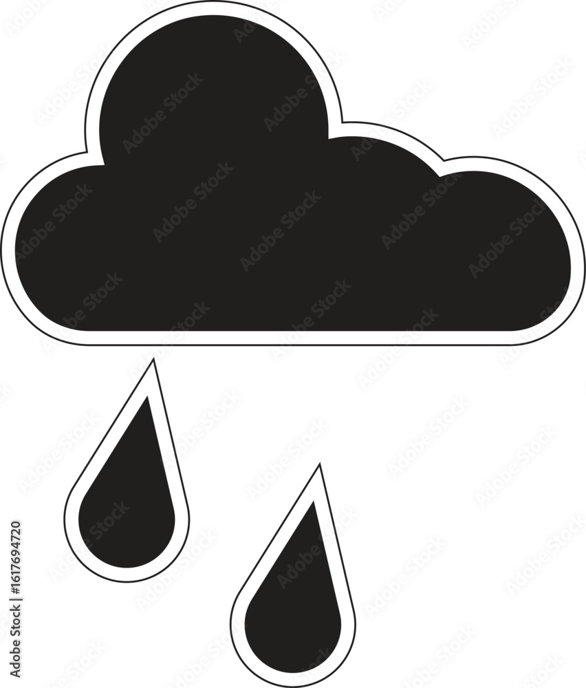 Cloud with light rain icon, weather forecast symbol for drizzle or mild rainfall for apps, UI, and weather reports with transparent background Cloud with light rain icon, weather forecast symbol for drizzle or mild rainfall for apps, UI, and weather reports with transparent background