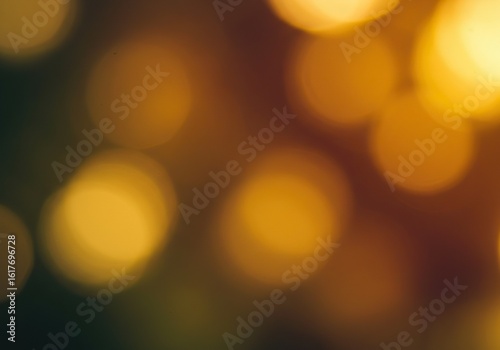 Abstract background of warm golden bokeh lights