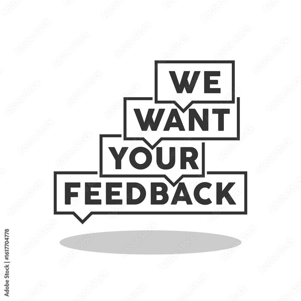 Obraz premium We want your feedback icon with shadow