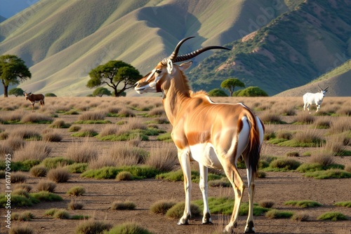 Fototapeta Naklejka Na Ścianę i Meble -  Zwierzęta różnych stron świata. Pupile w ich naturalnym środowisku. Piękne portrety czworonogów.