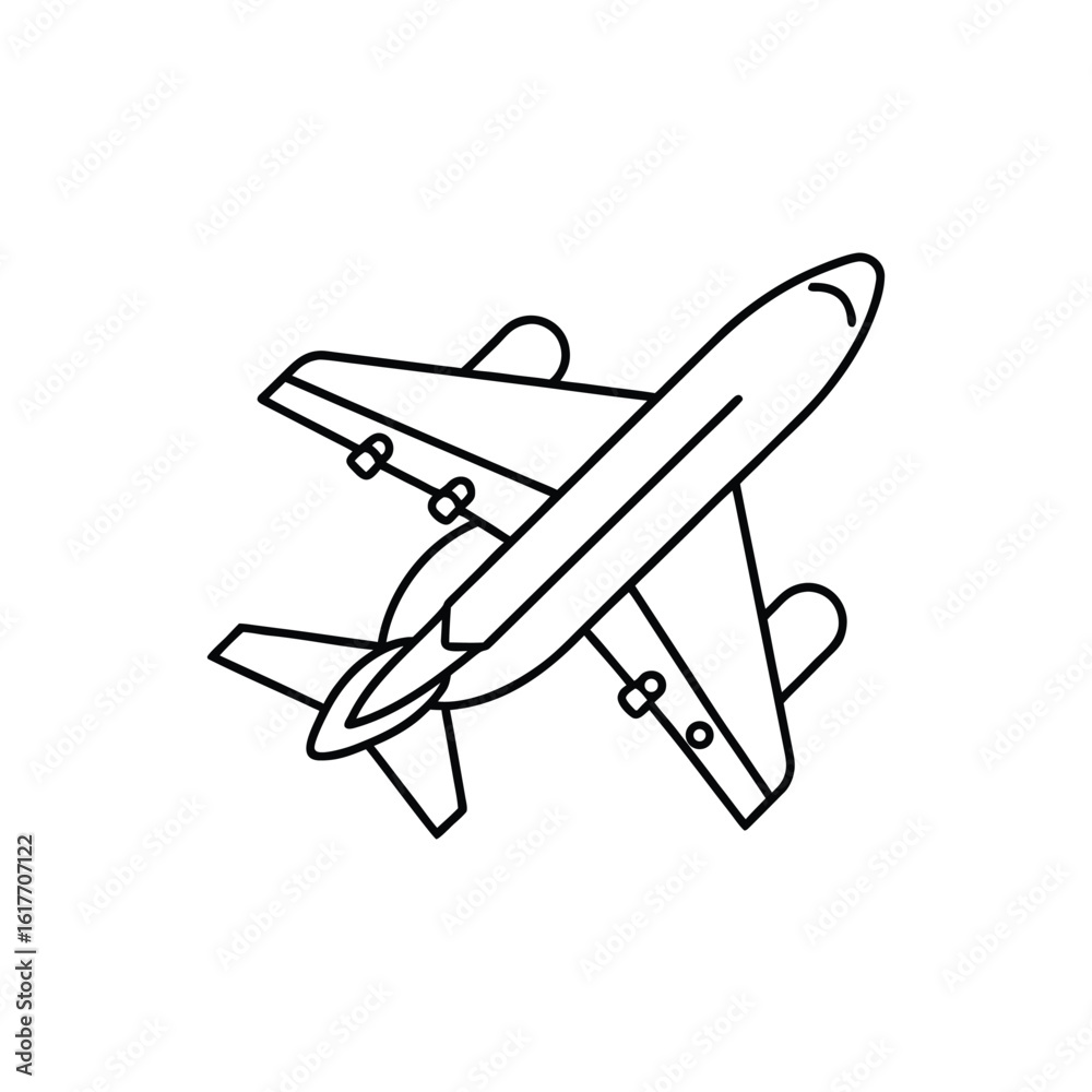 Fototapeta premium Airplane line art design, airplane line art drawing, jet line art