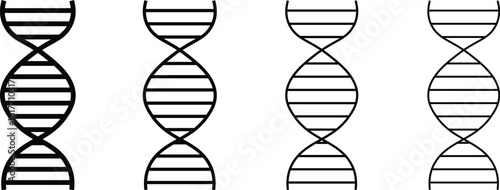 DNA icon linear set. Genetic Code Icon.  Dna structure glyph icon
