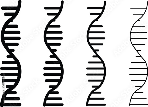 DNA icon linear set. Genetic Code Icon.  Dna structure glyph icon
