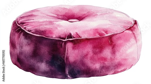 Vibrant round pouf