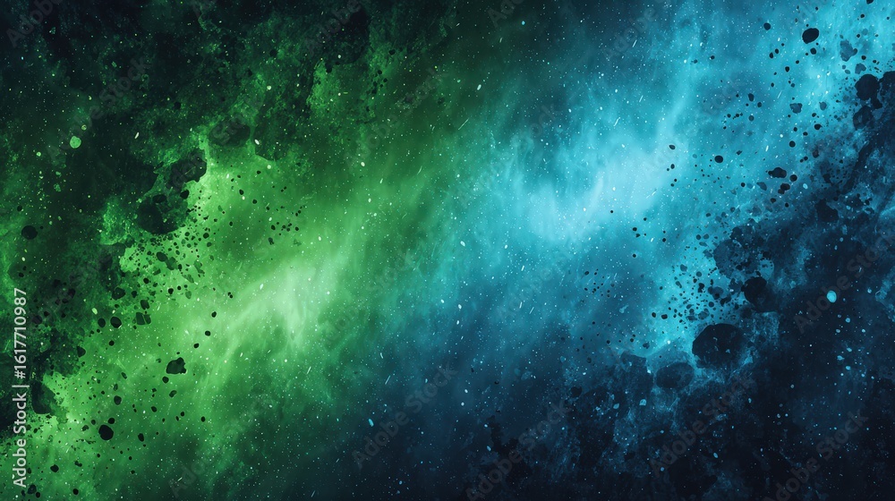 Obraz premium Vibrant Abstract Space Scene with Colorful Nebulae