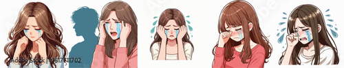 VECTOR IMAGE OF A WOMAN CRYING WITH WHITE BACKGROUND