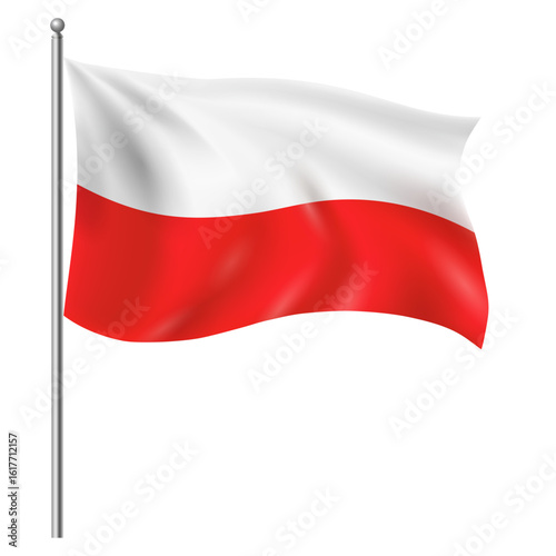 Waving Polish Flag on Flagpole – National Flag of Poland in White and Red Colors Free Download Waving Polish Flag on Flagpole – National Flag of Poland in White and Red Colors - GFXLoad