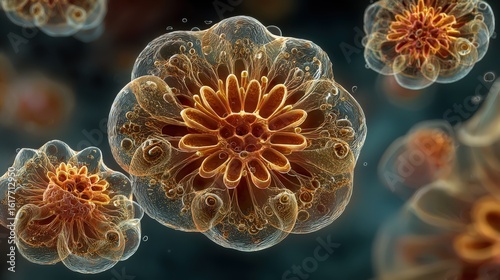 Microscopic View of Jellyfish in Motion