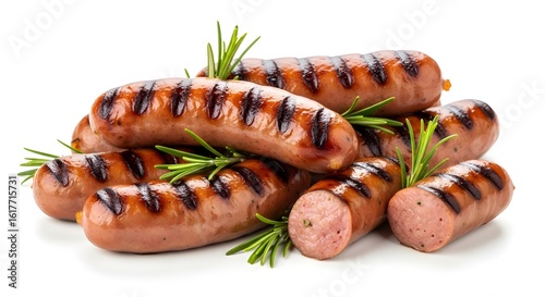 Grilled Rosemary Sausages Delicious Food Image bbq eat meat meal herb isolated on transparent or white background, png 


