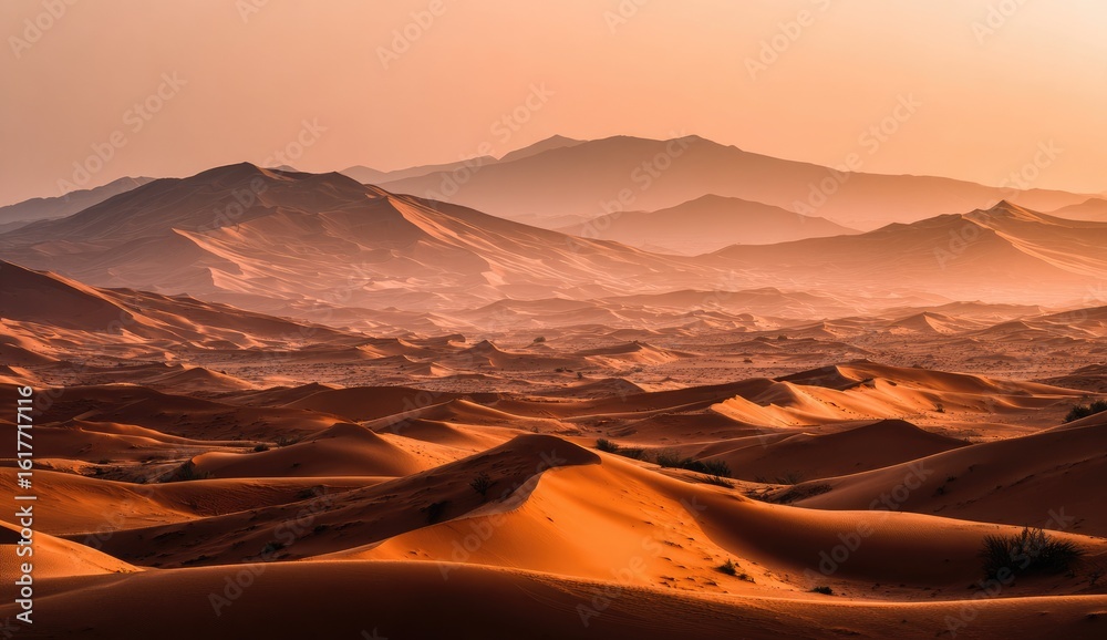 Naklejka premium Desert mountains at sunrise
