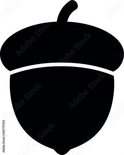 Black acorn silhouette icon