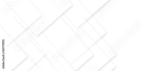 Abstract white background with texture pattern, layered geometric triangle shapes, white and grey glossy squares with faint geometric lines featuring intersecting patterns. background and design.