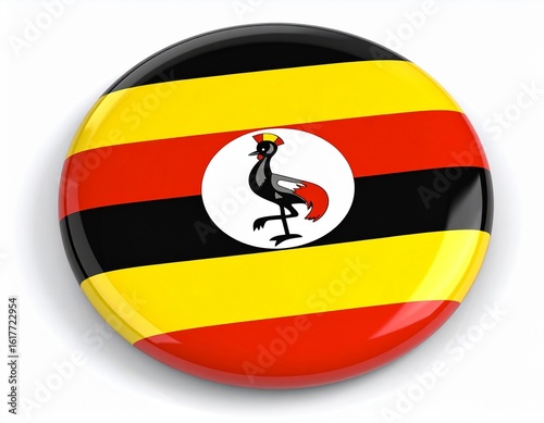 Uganda Flag Button on White Background Free Download Uganda Flag Button on White Background - GFXLoad