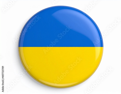 Free Download Ukraine Flag Button on White Background - GFXLoad