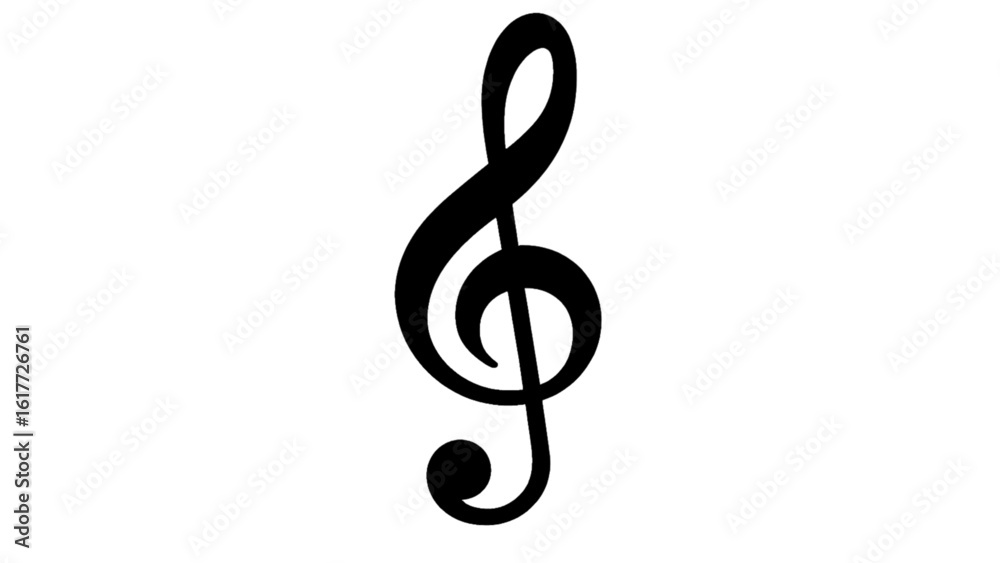 A treble clef symbol isolated on white background A treble clef symbol isolated on white background