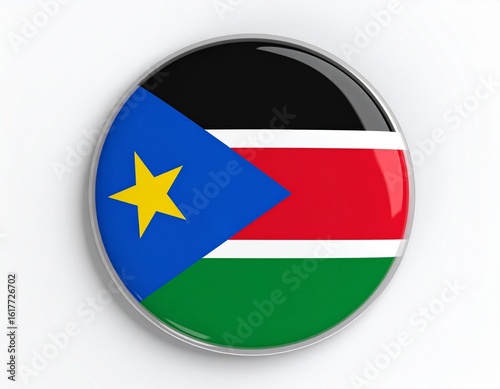 Free Download South Sudan Flag Button on White Background - GFXLoad