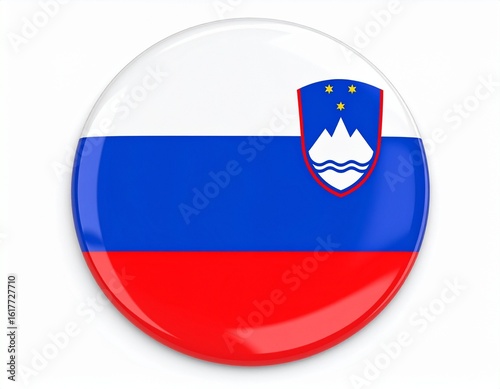 Slovenia Flag Button on White Background Free Download Slovenia Flag Button on White Background - GFXLoad