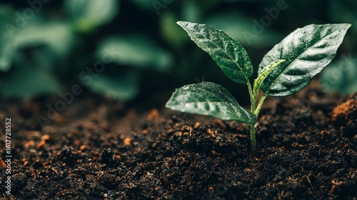 Young plant growing in soil