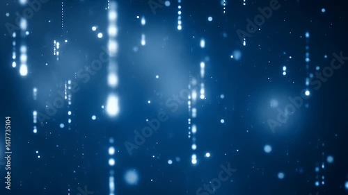 Blue background with abstract light streaks and bokeh