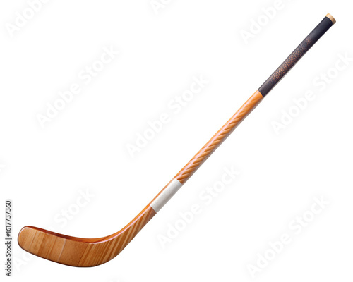 Wooden hockey stick isolated on transparent background