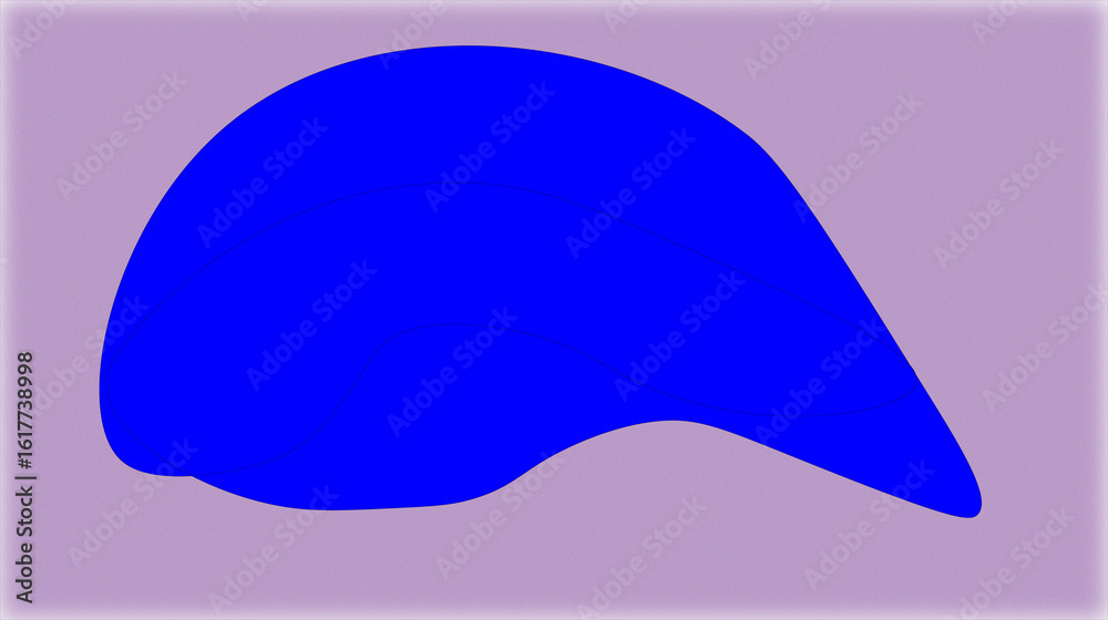 Obraz premium Abstract blue shape on a light purple background