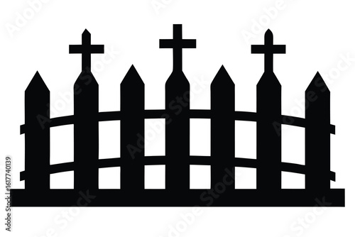 cemetery fence vector icon