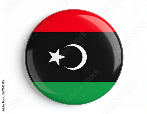 Free Download Libya Flag Button on White Background - GFXLoad