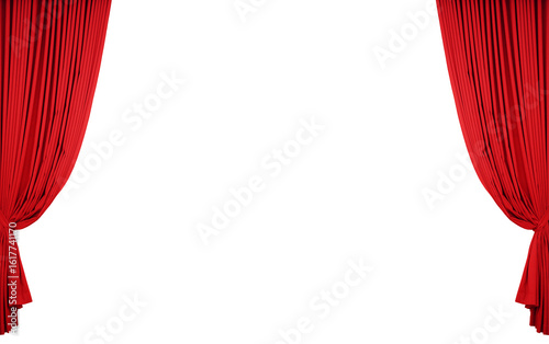 red curtains of performance isolated