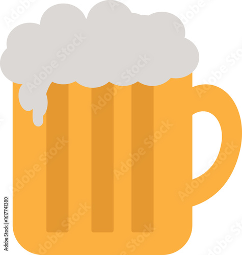 Fresh Draft Beer Glass with Foam
