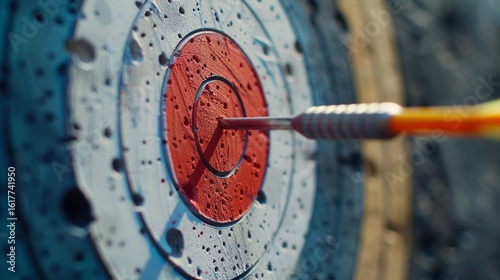 Arrow embedded in a target on a white background.