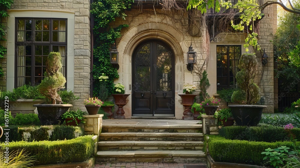 Fototapeta premium An entrance to a home in Dallas, Texas.