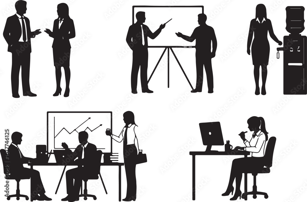 Fototapeta premium Business people meeting and working in office presentation, business, people, meeting, office, presentation, discussion, teamwork, collaboration, professionals, work, desk, computer, graph, chart, wat