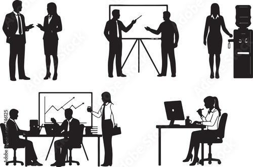Business people meeting and working in office presentation, business, people, meeting, office, presentation, discussion, teamwork, collaboration, professionals, work, desk, computer, graph, chart, wat